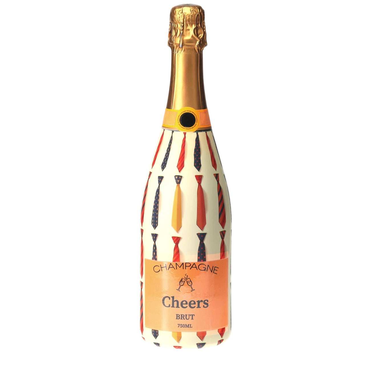 Large Ties Champagne Bottle Wrap bottle wrap on a Veuve Clicquot champagne bottle