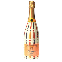 Thumbnail for Large Ties Champagne Bottle Wrap bottle wrap on a Veuve Clicquot champagne bottle
