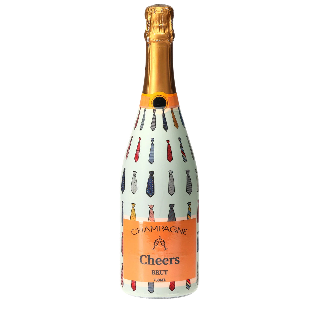 Small Ties Champagne Bottle Wrap bottle wrap on a Veuve Clicquot champagne bottle