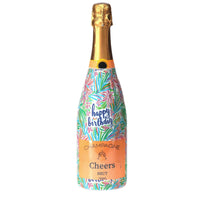 Thumbnail for Happy Birthday Floral Champagne Bottle Wrap