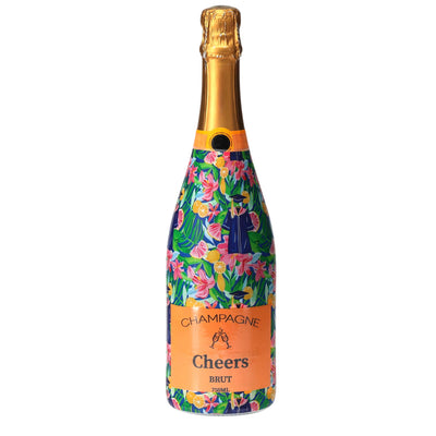 Floral Graduation Champagne Bottle Wrap