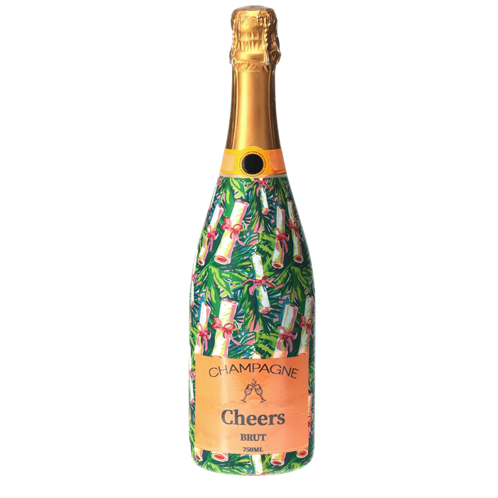 Preppy Diploma Champagne Bottle Wrap — 360 view