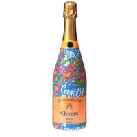 Thumbnail for Preppy Congrats Champagne Bottle Wrap bottle wrap on a Veuve Clicquot champagne bottle
