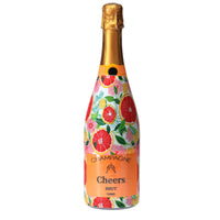 Thumbnail for Preppy Grapefruits Champagne Bottle Wrap bottle wrap on a Veuve Clicquot champagne bottle