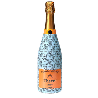 Happy Fathers Day Champagne Bottle Wrap bottle wrap on a Veuve Clicquot champagne bottle