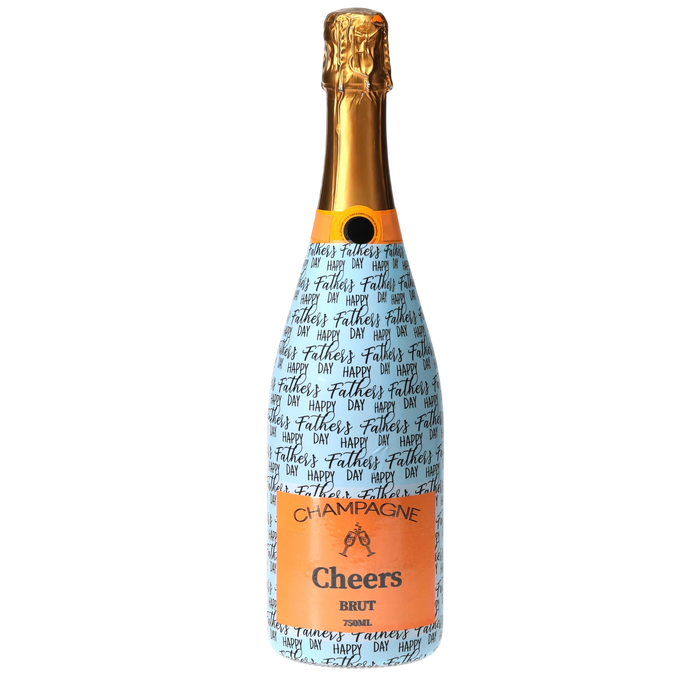 Happy Fathers Day Champagne Bottle Wrap — 360 view