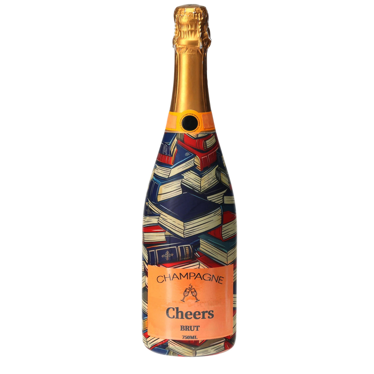 Library Champagne Bottle Wrap bottle wrap on a Veuve Clicquot champagne bottle