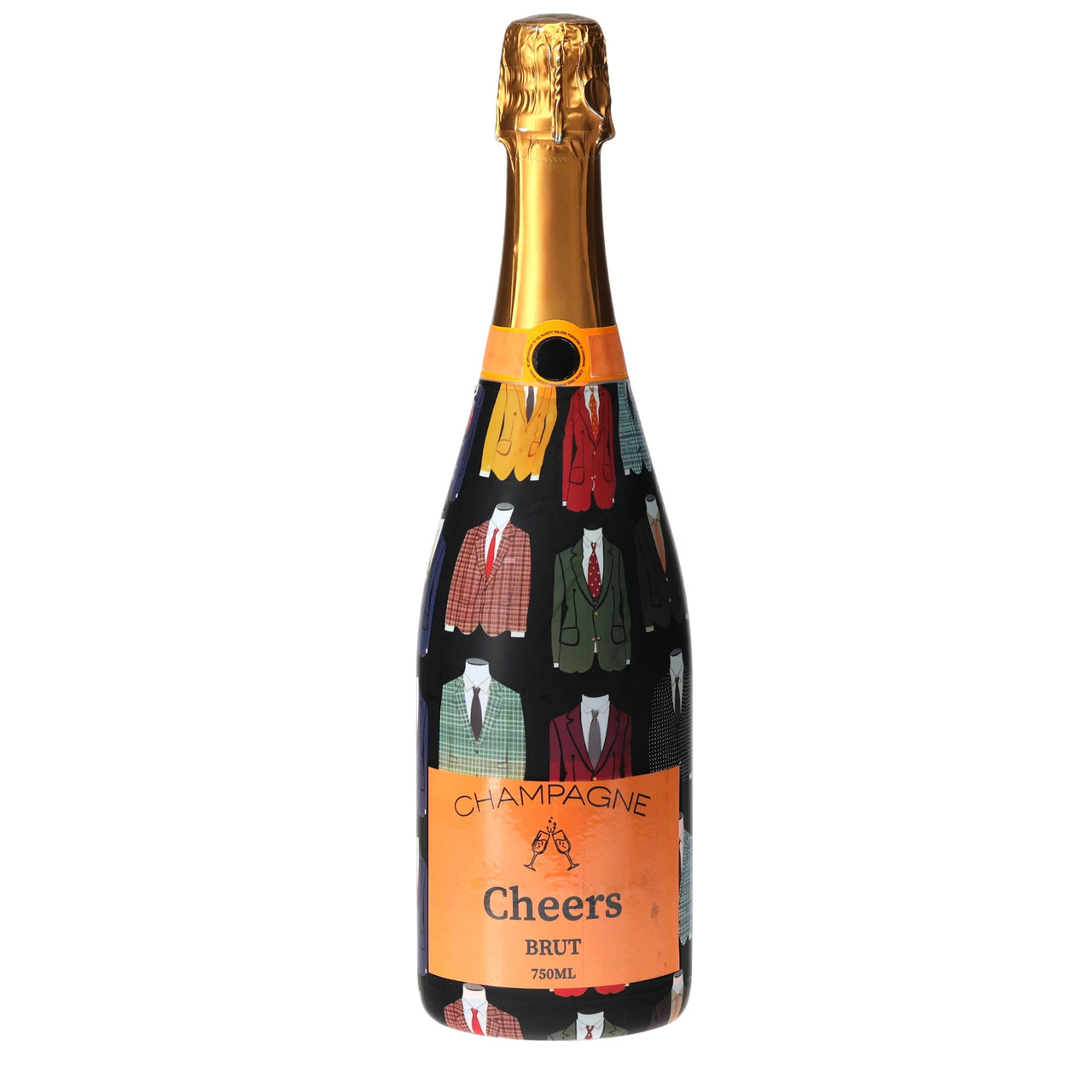 Suits Champagne Bottle Wrap bottle wrap on a Veuve Clicquot champagne bottle