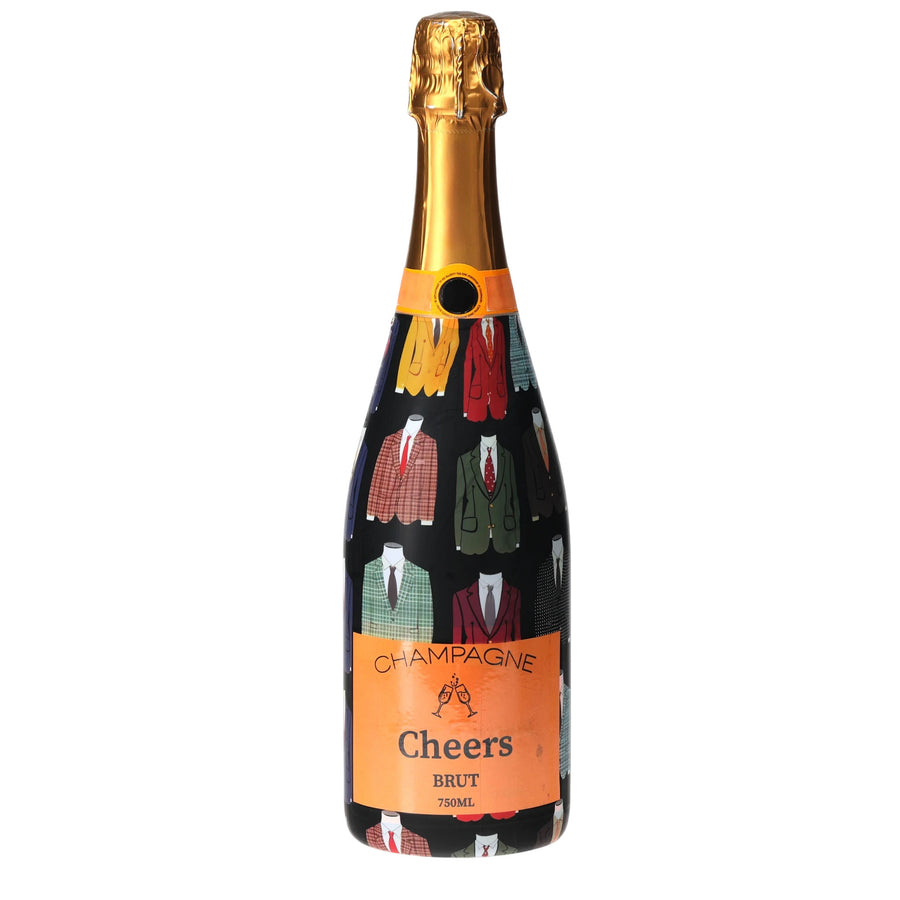 Suits Champagne Bottle Wrap bottle wrap on a Veuve Clicquot champagne bottle