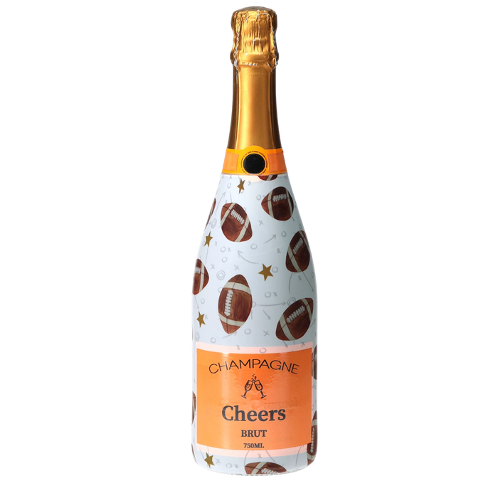 Footballs Champagne Bottle Wrap — 360 view