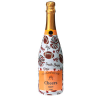 Thumbnail for Crimson & Grey Game Day Champagne Bottle Wrap bottle wrap on a Veuve Clicquot champagne bottle