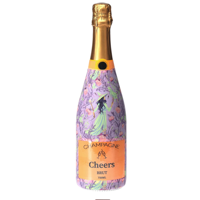 Preppy Halloween Witch Champagne Bottle Wrap — 360 view