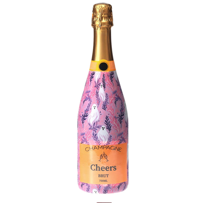 Preppy Halloween Ghost Champagne Bottle Wrap — 360 view