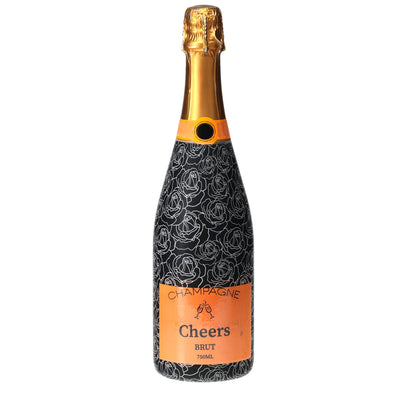Black & White Roses  Champagne bottle wrap on a Veuve Clicquot champagne bottle