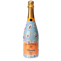 Thumbnail for Pastel Blue Mahjong Champagne Bottle Wrap