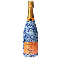 Thumbnail for Blue & White Santa Champagne Bottle Wrap