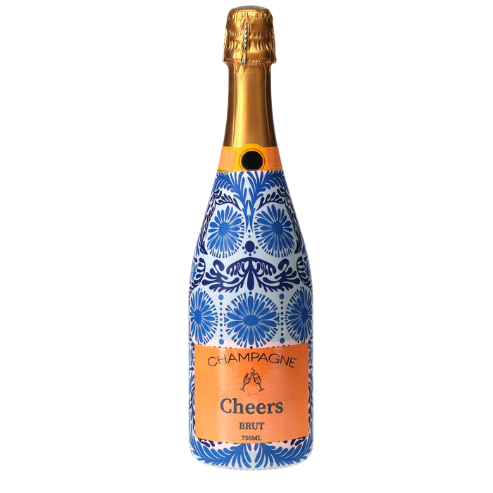 Sheridan French Collection - Navy Jardin Champagne Bottle Wrap — 360 view