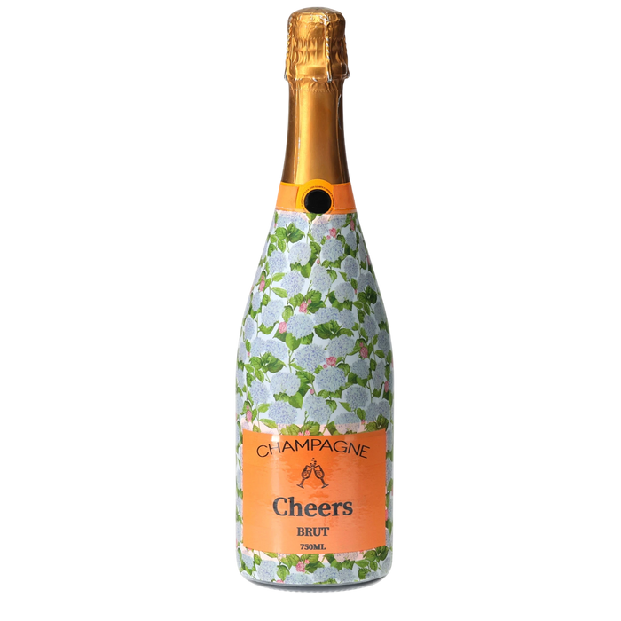 Sheridan French Collection - Classic Hydrangea Champagne Bottle Wrap — 360 view