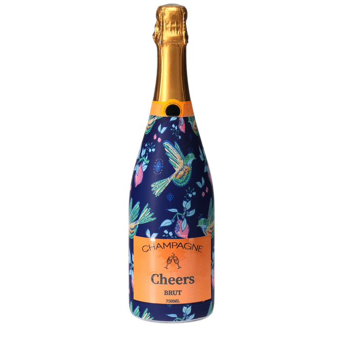 Sheridan French Collection - Indigo Songbird Champagne Bottle Wrap — 360 view