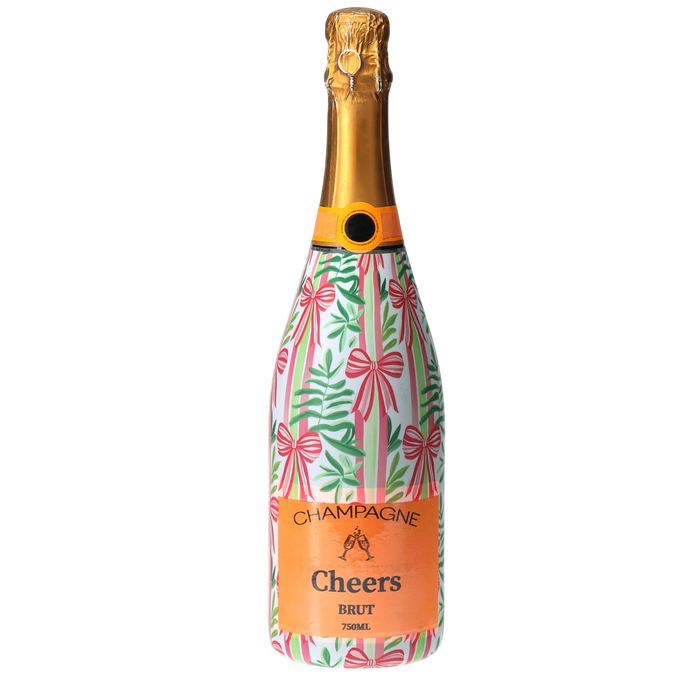 Bows of Joy Champagne Bottle Wrap — 360 view
