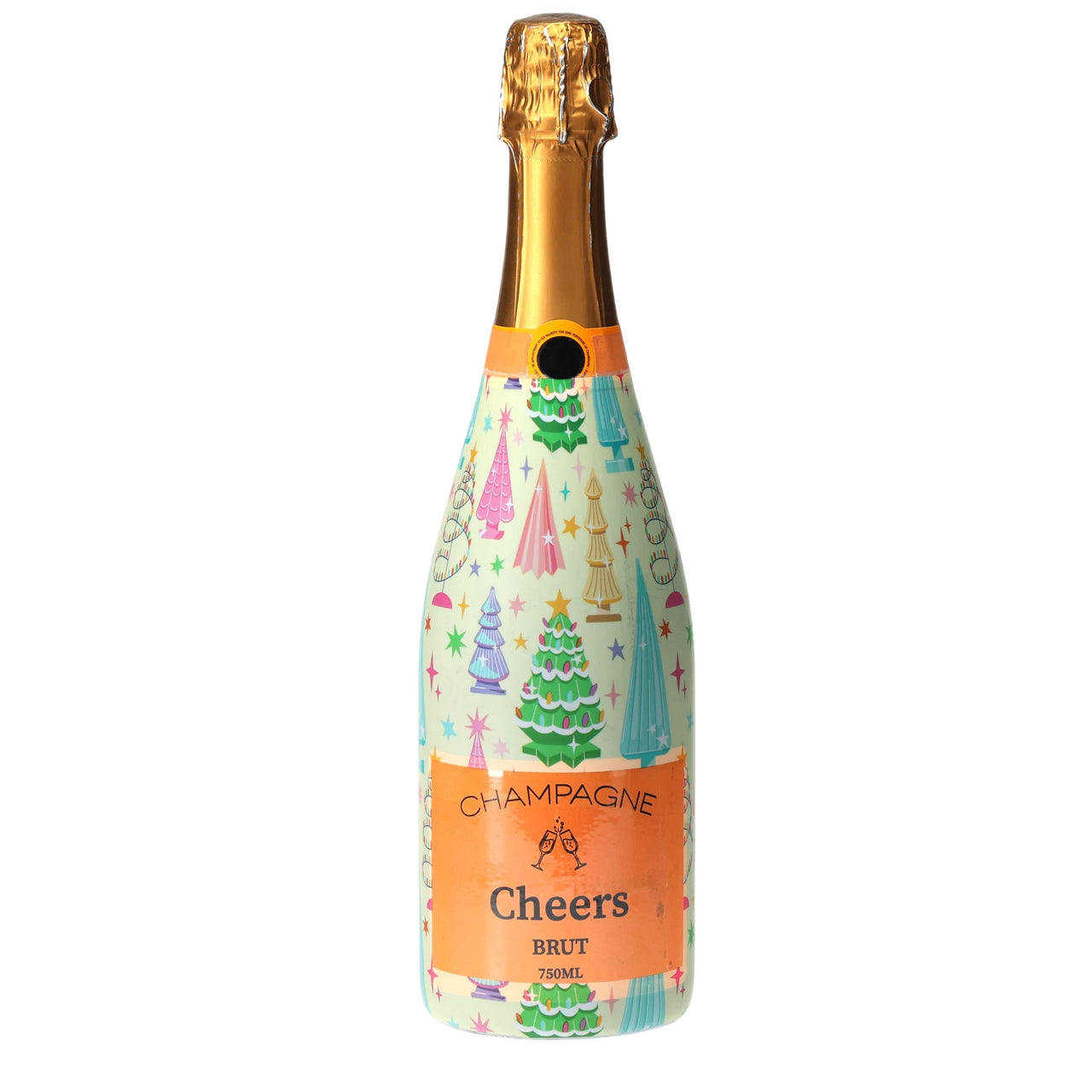 Timeless Christmas Trees Champagne Bottle Wrap