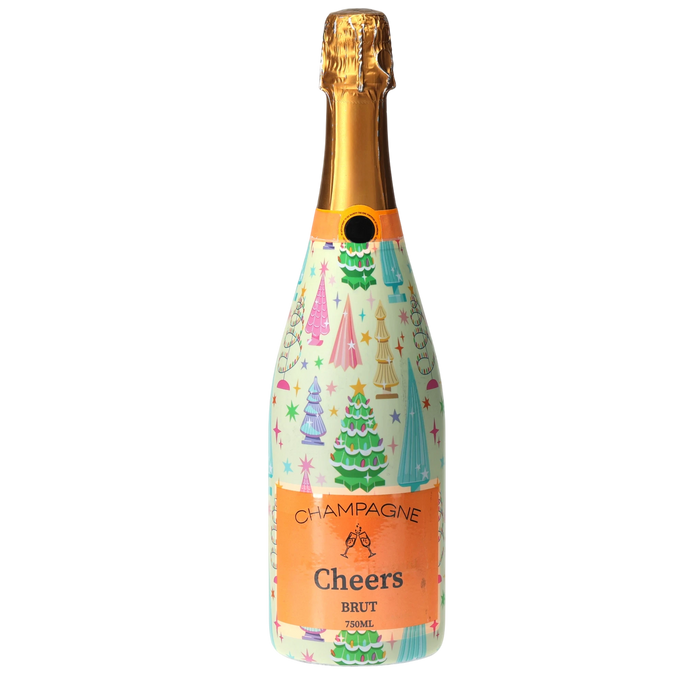 Timeless Christmas Trees Champagne Bottle Wrap — 360 view