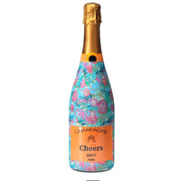 Thumbnail for Twinkling Lights & Ornaments Champagne Bottle Wrap bottle wrap on a Veuve Clicquot champagne bottle (view 4)