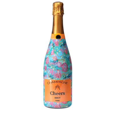 Twinkling Lights & Ornaments Champagne Bottle Wrap bottle wrap on a Veuve Clicquot champagne bottle