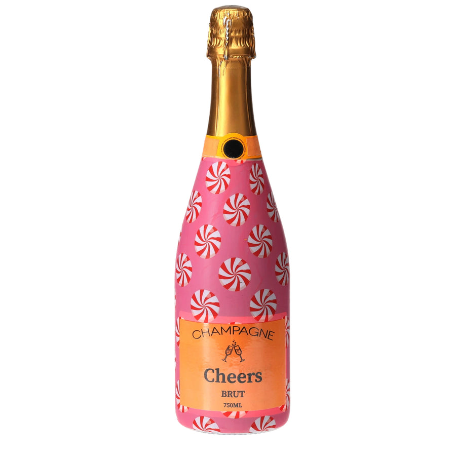 Peppermint Parade Champagne Bottle Wrap