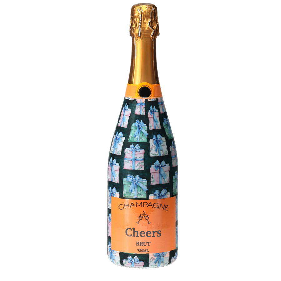 The Gift of Christmas Champagne Bottle Wrap
