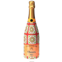 Thumbnail for Holiday Kaleidoscope Champagne Bottle Wrap bottle wrap on a Veuve Clicquot champagne bottle (view 6)