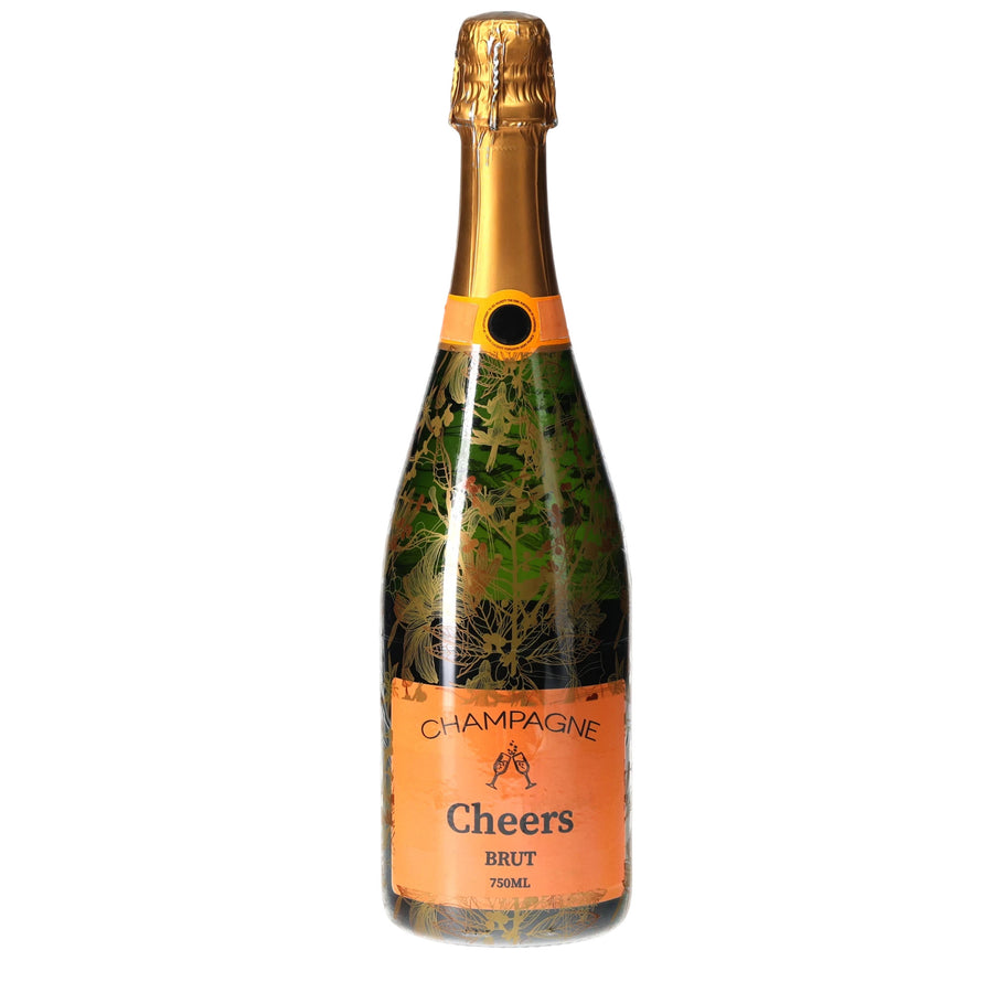 Clear Golden Botanical Champagne Bottle Wrap