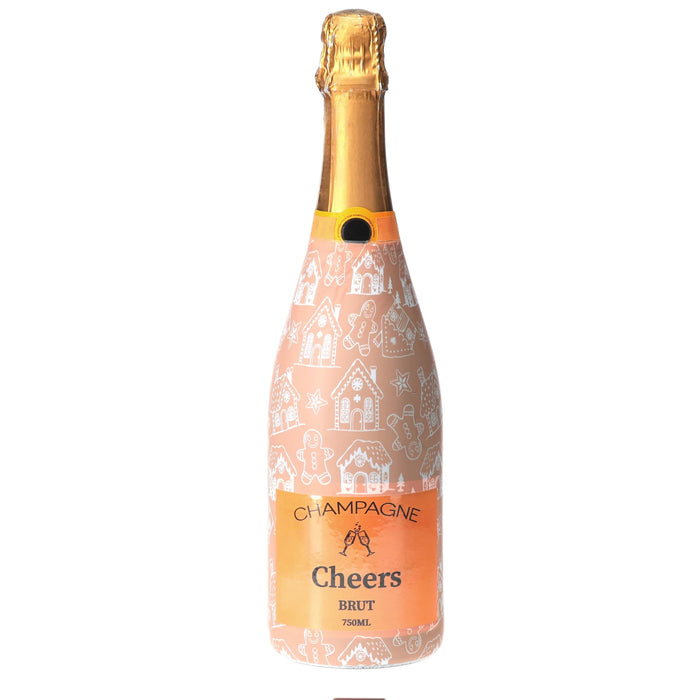 Gingerbread Village Champagne Bottle Wrap — 360 view