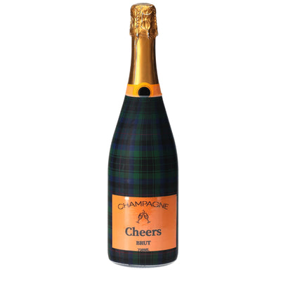 Blue & Green Christmas Tartan Champagne Bottle Wrap