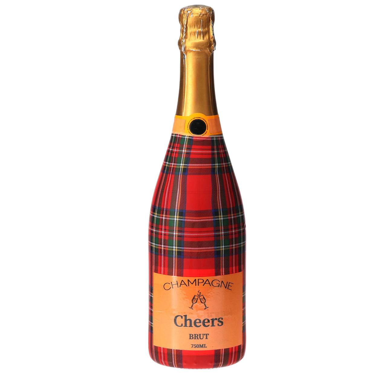Red & Green Christmas Tartan Champagne Bottle Wrap