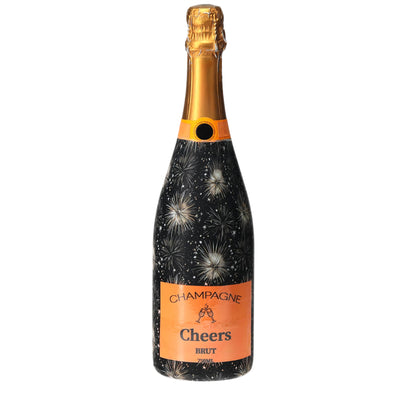 Gold Fireworks Champagne Bottle Wrap