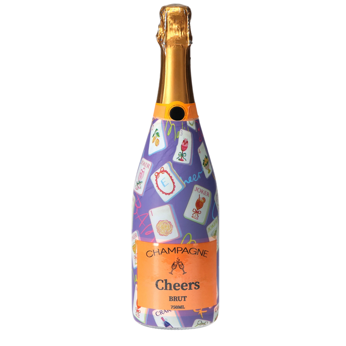 Purple Mahjong Champagne Bottle Wrap — 360 view