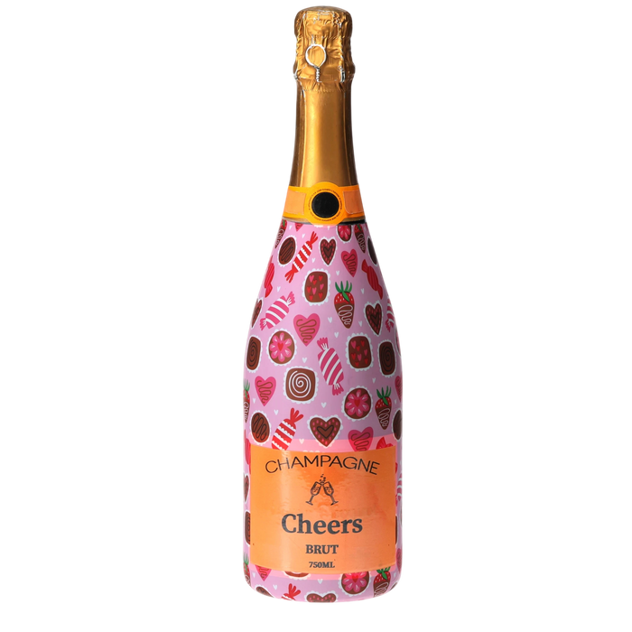 Limited Edition Amour Chocolat Champagne Bottle Wrap — 360 view