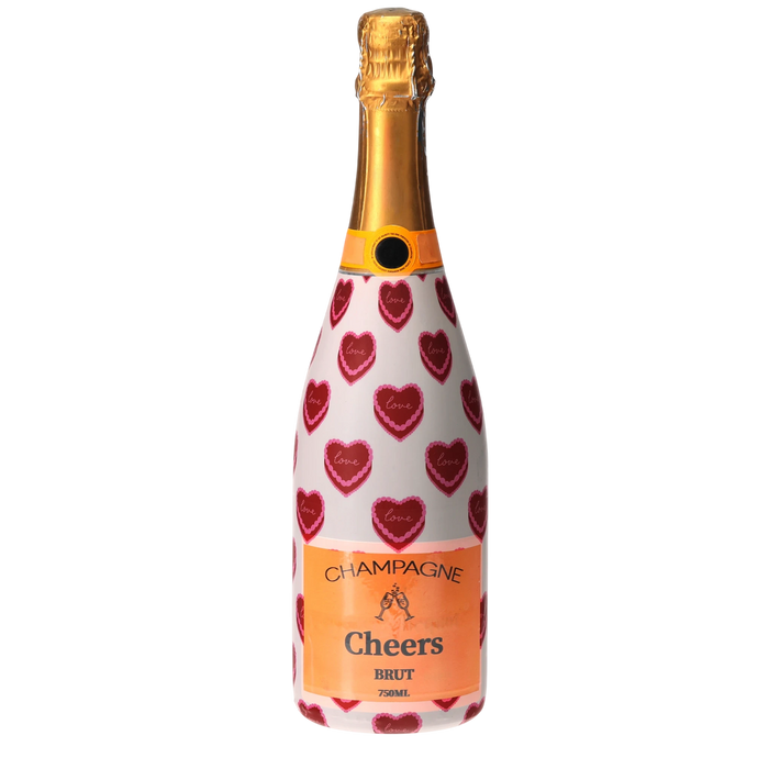 Sweetheart Cakes Champagne Bottle Wrap — 360 view