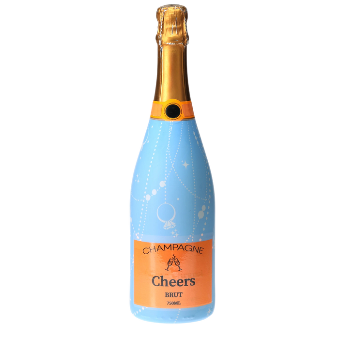 Blue Pearls & Prosecco Champagne Bottle Wrap — 360 view