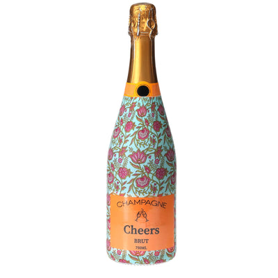 Pastel Spring Bloom Champagne Bottle Wrap