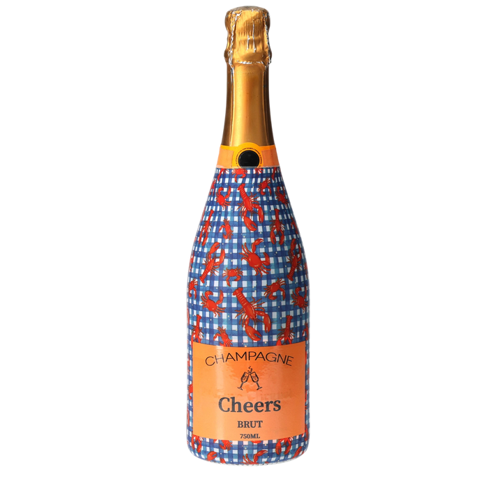 New England Lobster Party Champagne Bottle Wrap — 360 view