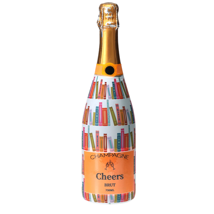 Warm & Bright Books Champagne Bottle Wrap — 360 view