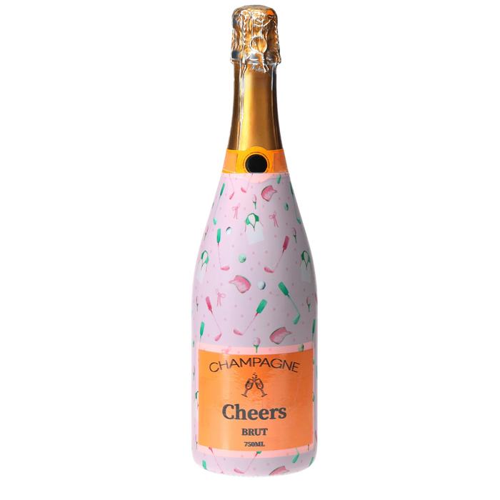 Clubs & Ribbons Champagne Bottle Wrap — 360 view