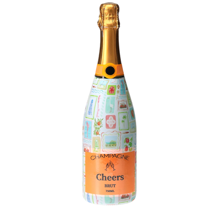 Little Blue Designs From FL with Love Champagne Bottle Wrap — 360 view