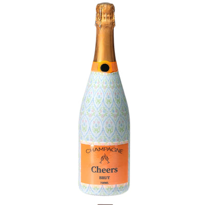 Wrap Grandmillienial Floral Medallion Champagne Bottle Wrap bottle wrap on a Veuve Clicquot champagne bottle