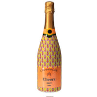 Thumbnail for Beau Bottles Wrap Indian Blockprint Yellow Leaf - Champagne Collection