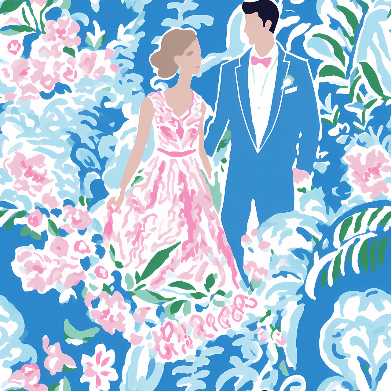 Preppy Bride and Groom Bottle Wrap on La Marca Prosecco