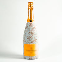 Thumbnail for Beige Bows Bottle Wrap on Champagne Bottle