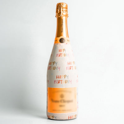 Birthday in Pastels Champagne Bottle Wrap bottle wrap on a Veuve Clicquot champagne bottle